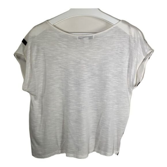 Forever 21 Geometric Blouse White Black S - Picture 2 of 7